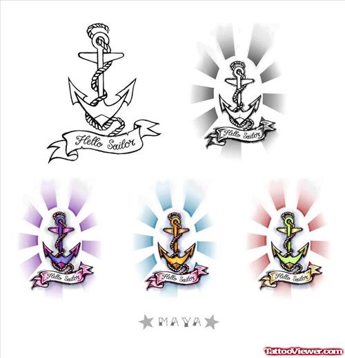 Beautiful Anchor Tattoos Designs