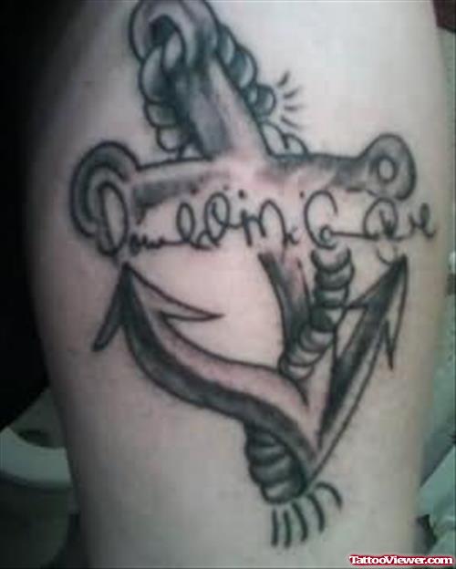 Attractive Grey Ink Anchor Tattoos