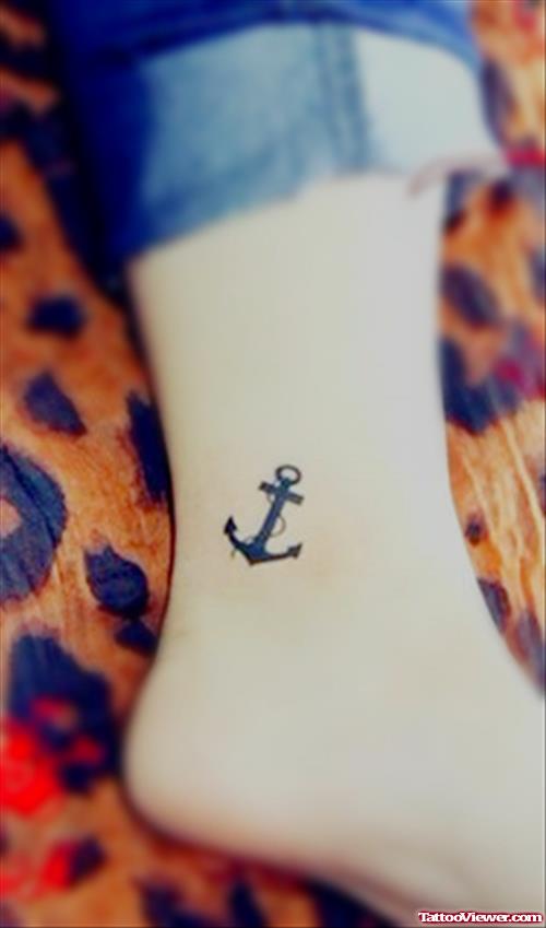 Attractive Anchor Tattoo On Ankle