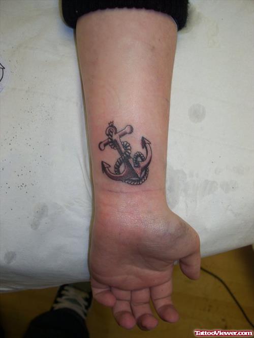 Awesome Left Wrist Anchor Tattoo