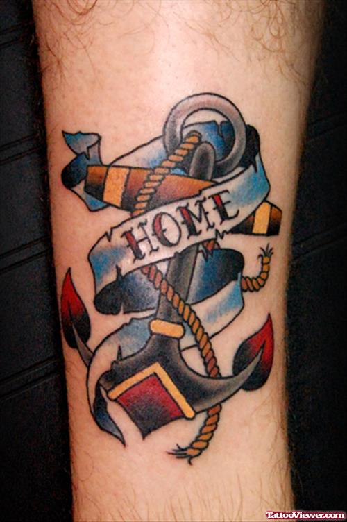 Anchor Tattoo With Home Banner