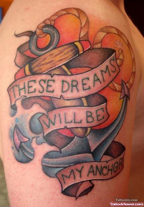 Anchor Tattoo With Dreams Banner