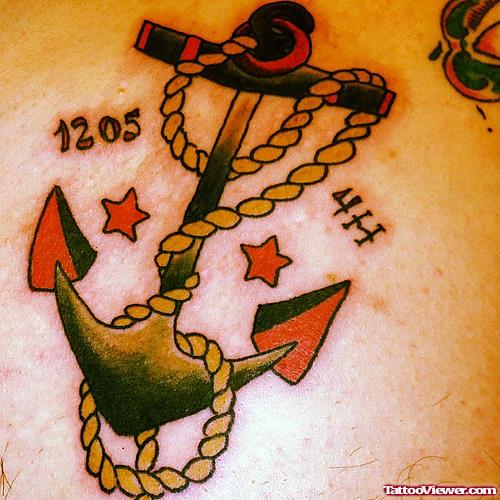Sailor Jerry Anchor Color Ink Tattoo by Jerry Thrash Tattoo Factory Chicago