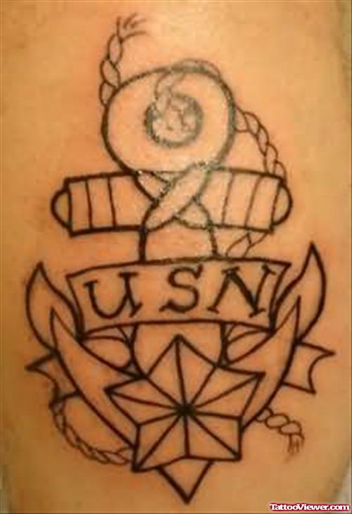 Anchor Outline Tattoo Design