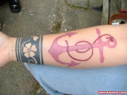 Anchor Design Tattoo On Arm