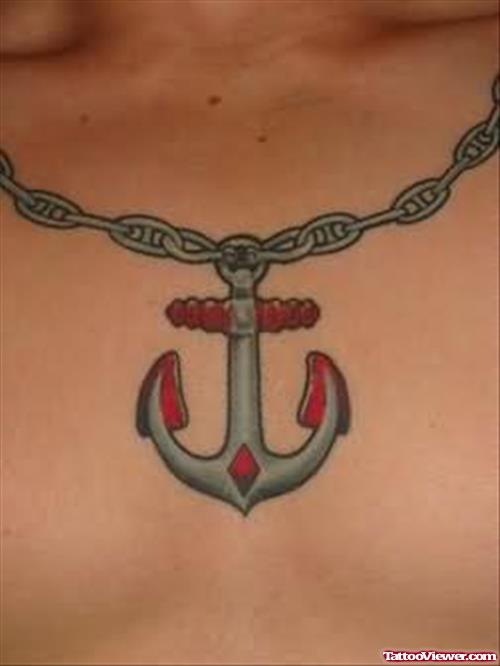 Anchor Tattoo Design On Chest