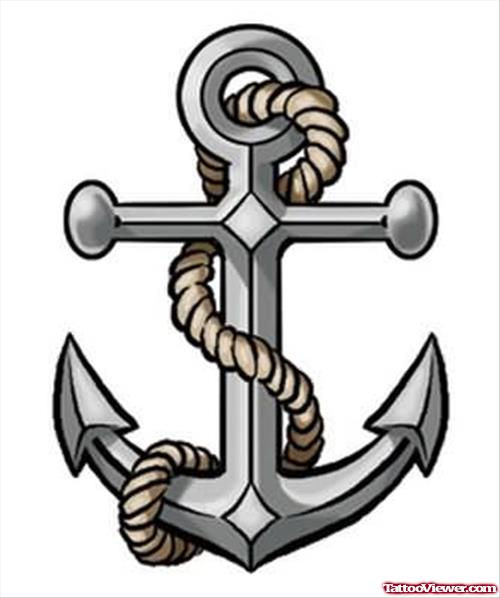 Grey Anchor Tattoo Picture