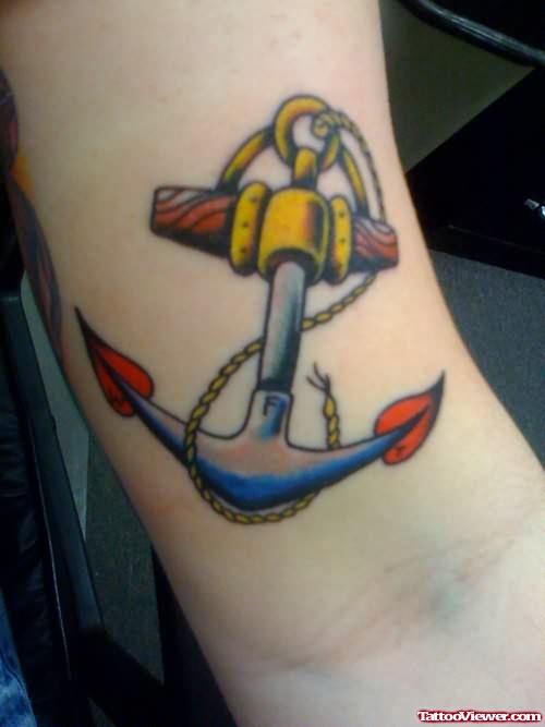 Yellow Anchor Tattoo