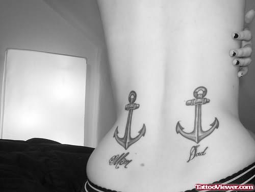 Twin Anchor tattoos On Waist
