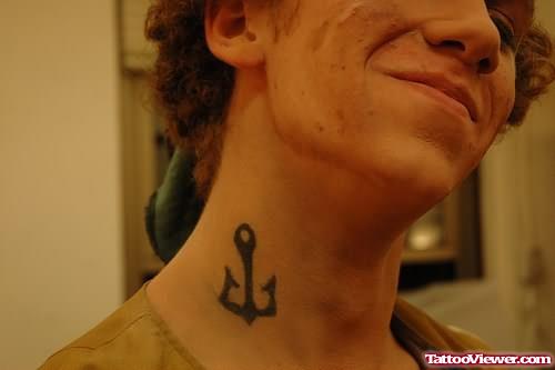 Anchor Tattoo For Neck