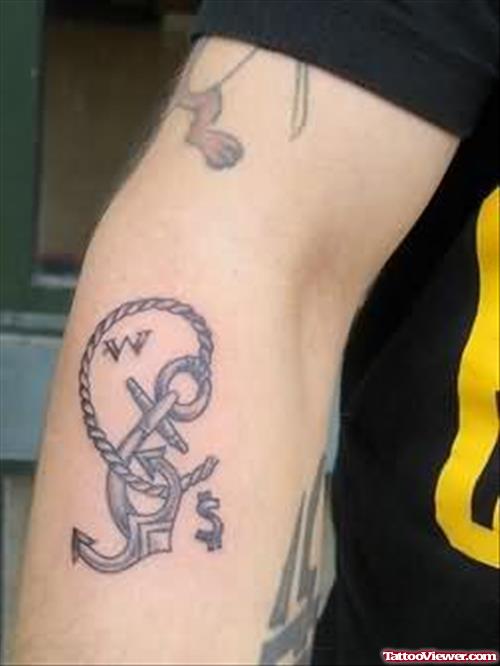 Anchor Tattoo Design On Elbow