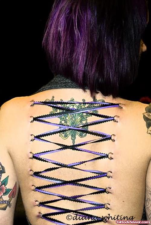 Anchor Tattoo Art On Back