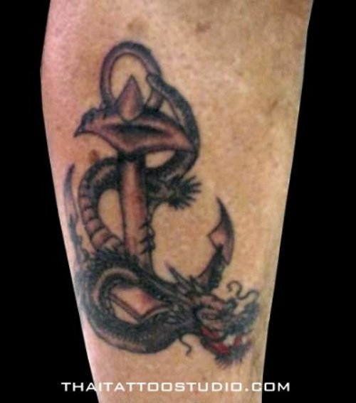 Dragon Anchor  Tattoo
