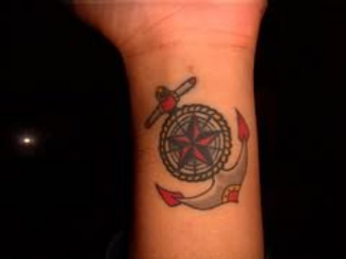 Anchor Tattoo Design On Wrist