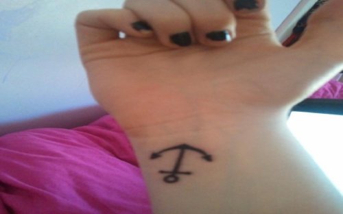 Girl Wrist Anchor Tattoo