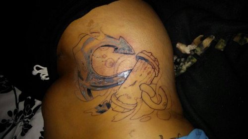 Anchor Tattoo On Side In Progress