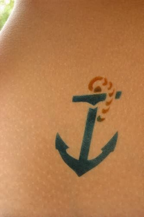 Small Anchor Tattoo On Back