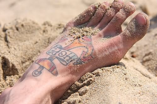 Anchor Tattoo For Foot