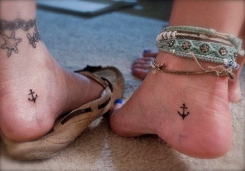 Awesome Tiny Black Anchor Tattoos