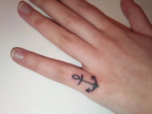 Finger Anchor Tattoo For Girls