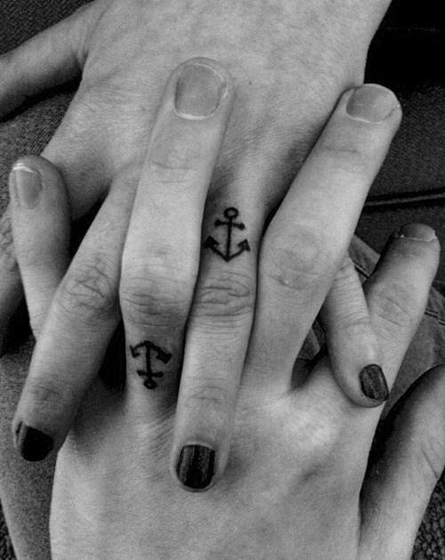 Small Anchor Tattoos On Fingers