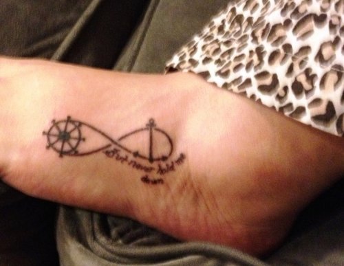 Infinity Anchor Tattoo On Foot