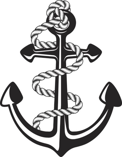 Ropes And Anchor Tattoo Design