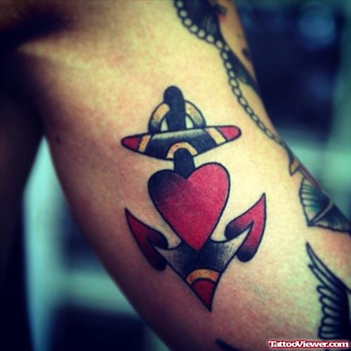 anchor and heart tattoo