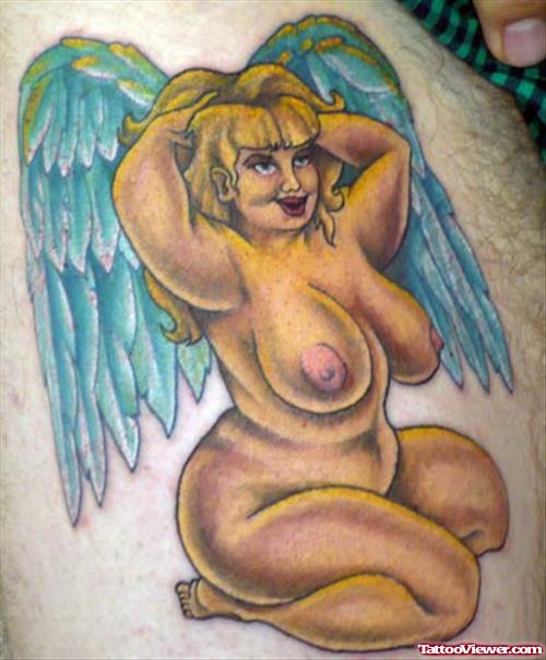 Fat Angel Girl Tattoo