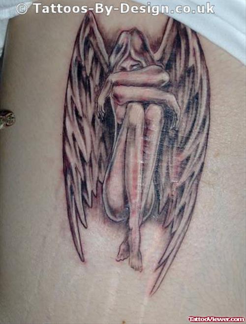 Sad Angel Tattoo