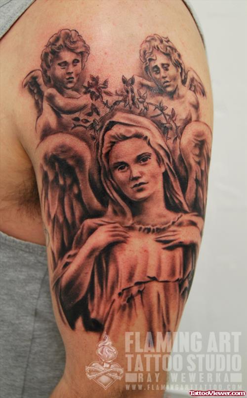 Cherub Angels and Guardian Angel Tattoo