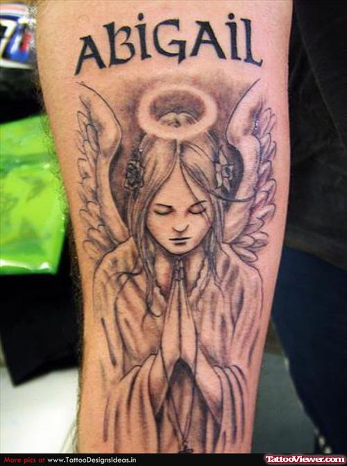 Abigail Praying Angel Tattoo