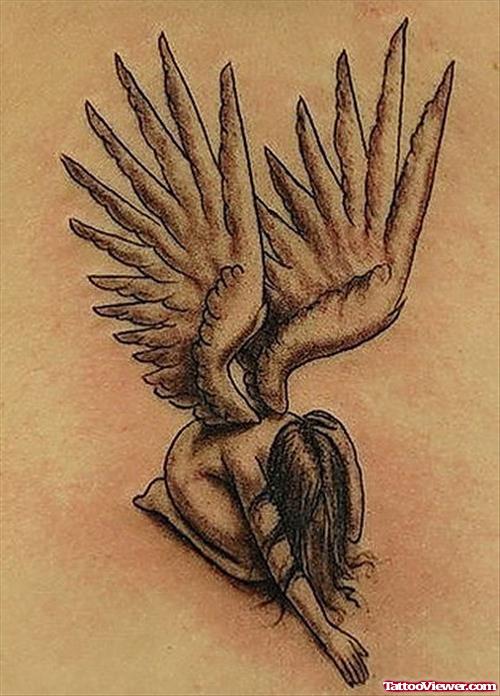 Fallen Angel Girl Tattoo Image