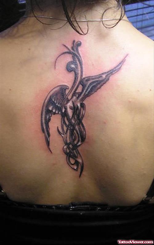 Angel Wings Tattoo On Girl Back