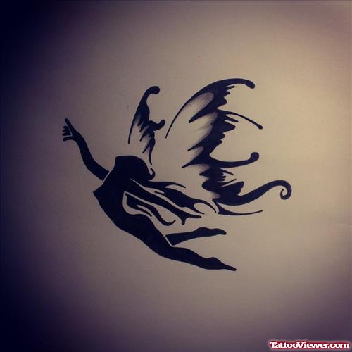 Flying Fairy Angel Tattoo Design