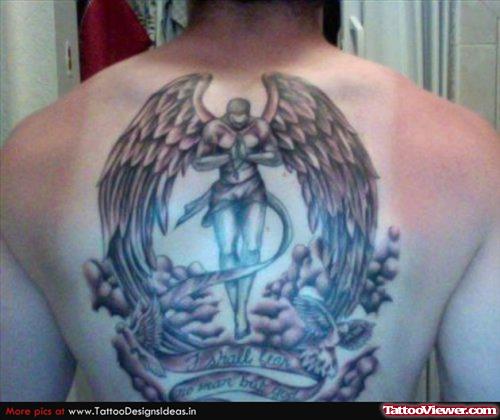 Praying Male Angel Tattoo On Back
