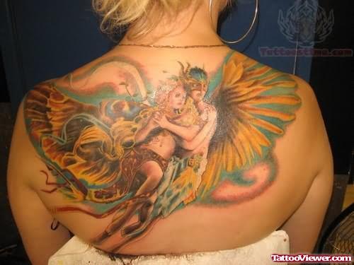 Color Back Angel Tattoos