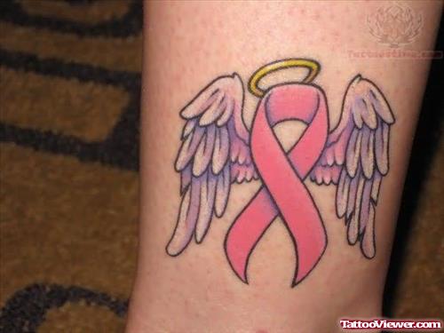 Angel Winged Ribbon Tattoo