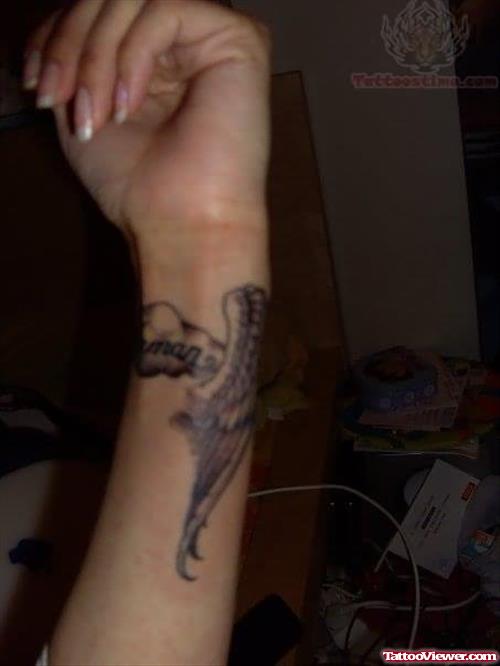 angel Wing Tattoo On Wrist