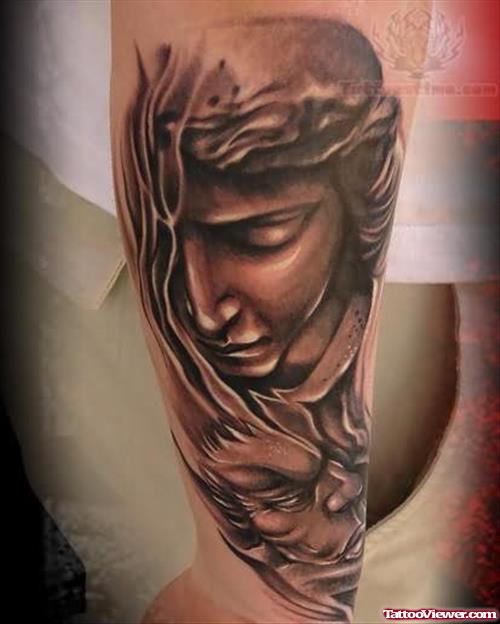 Angel Head Tattoo On Arm