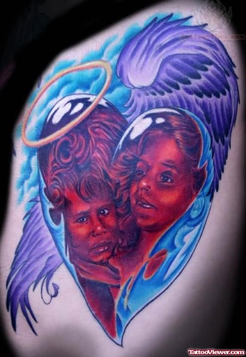 Angel Heart Winged Tattoo