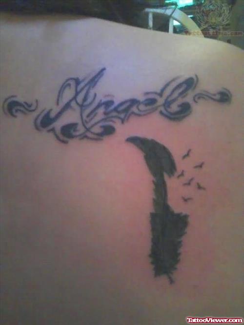 Angel Feather Tattoo On Back