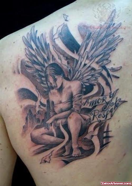 Fairy Angel Tattoo On Back Shoulder
