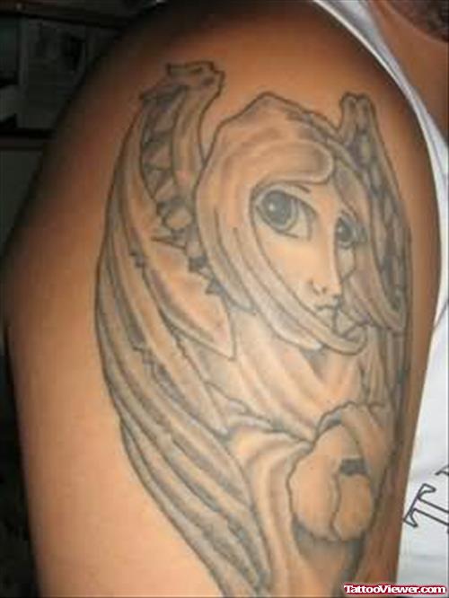 Cool Angel Tattoo On Bicep