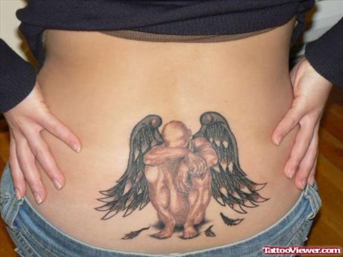 Angel Tattoo Design On Waist
