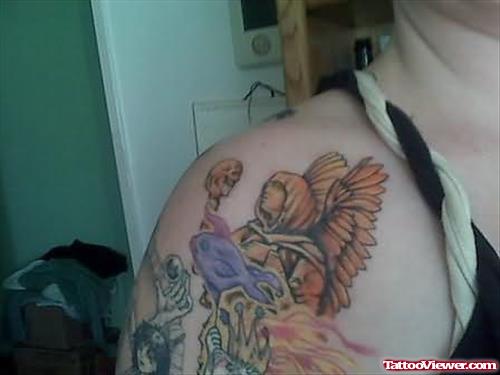 Angel Tattoo Design On Shoulder
