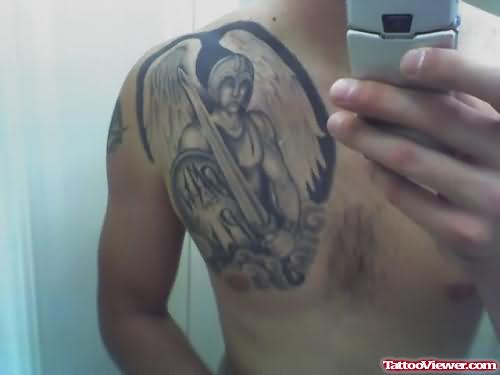 Guardian Angel Tattoo On Shoulder
