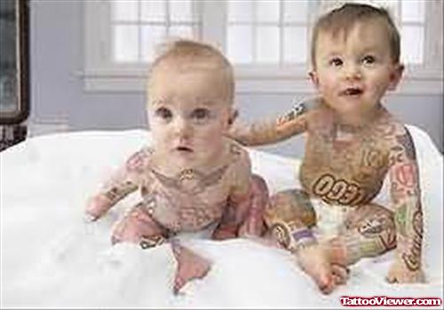 Angel Tattoo On Baby Body