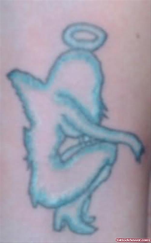 Blue Angel Outline Tattoo