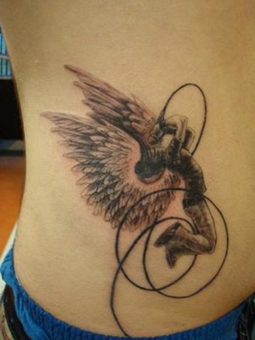 Singing Angel Tattoo On Side